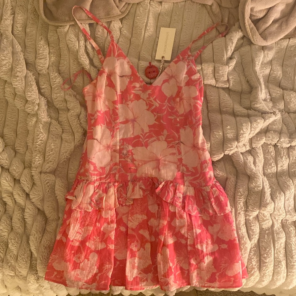 Pink floral love shack fancy dress NWT